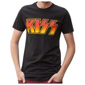 Unisex KISS Graphic Band Short Sleeve Black Tee Shirt